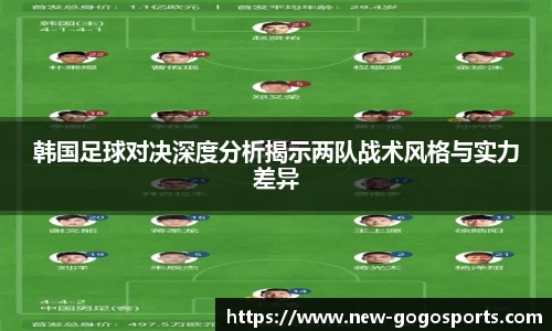 韩国足球对决深度分析揭示两队战术风格与实力差异